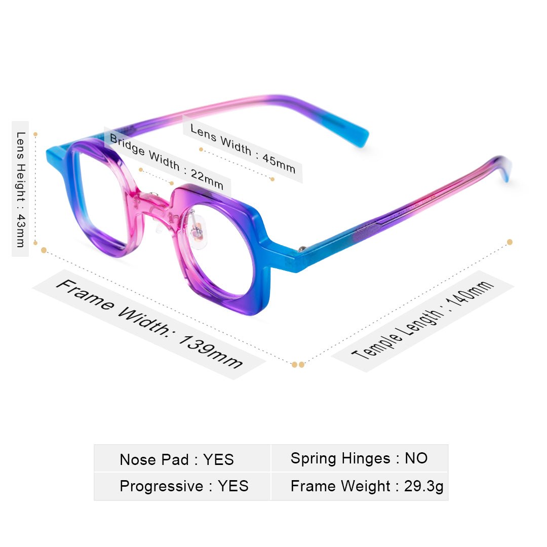 Bany | Square and Round/Purple/Acetate