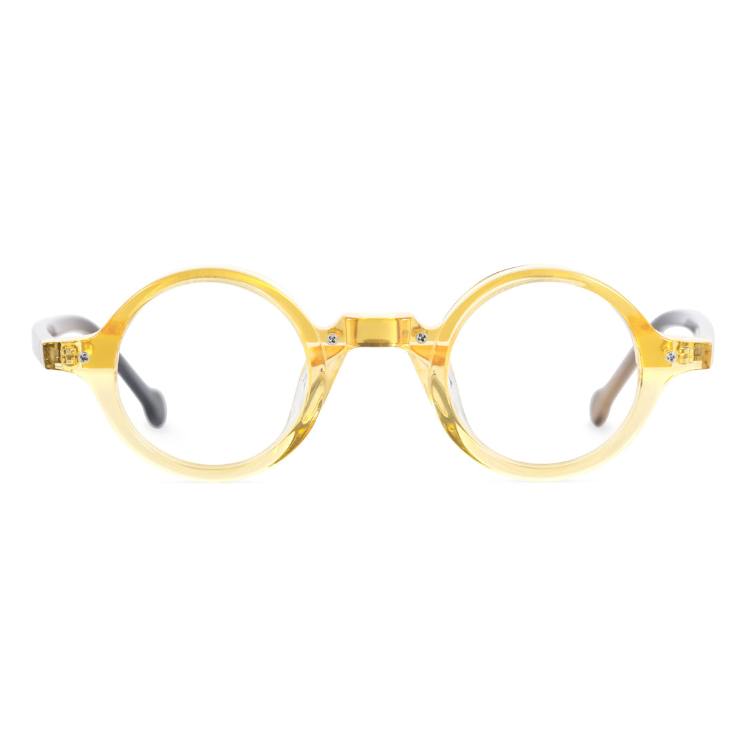 Tartan | Round/Yellow/Acetate