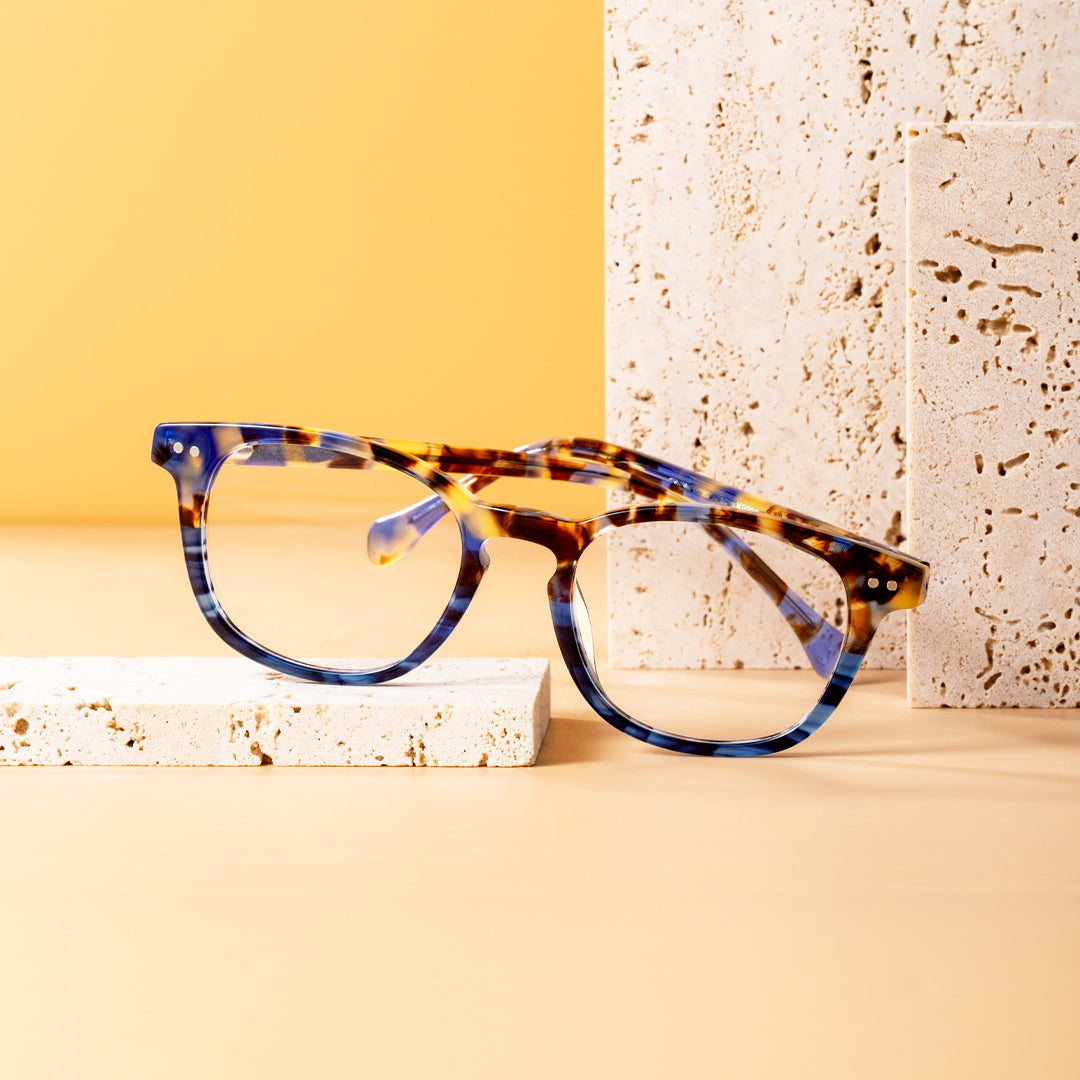 Delia | Rectangle/Blue/Acetate