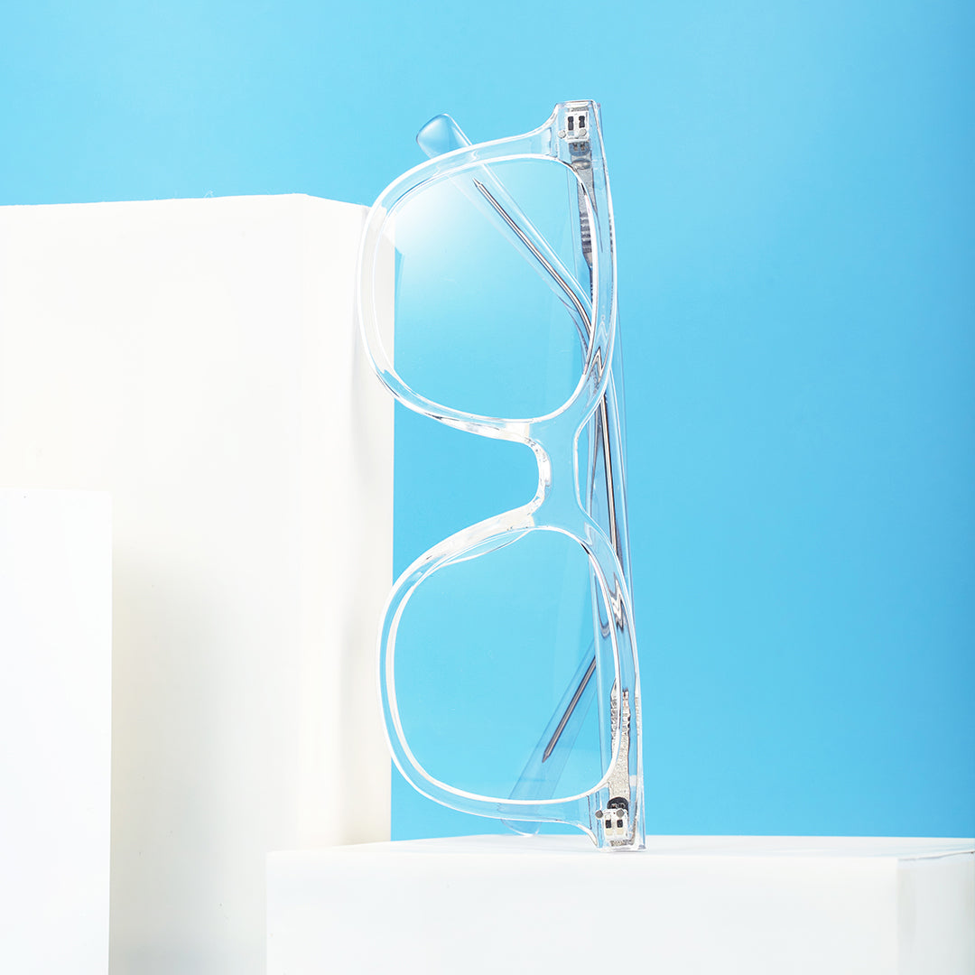 white rectangle eyeglasses