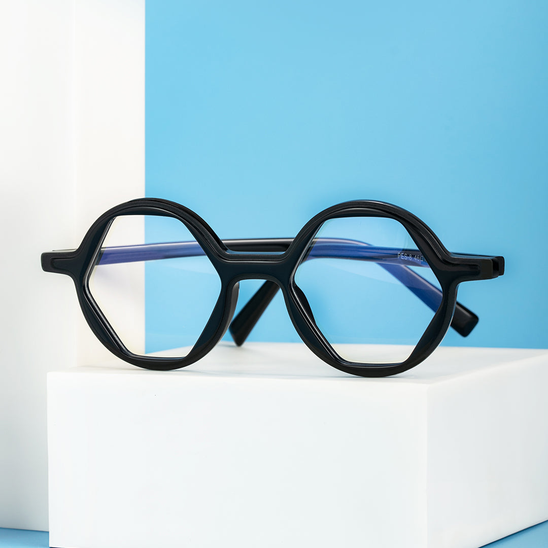 Ida | Round/Black/Acetate