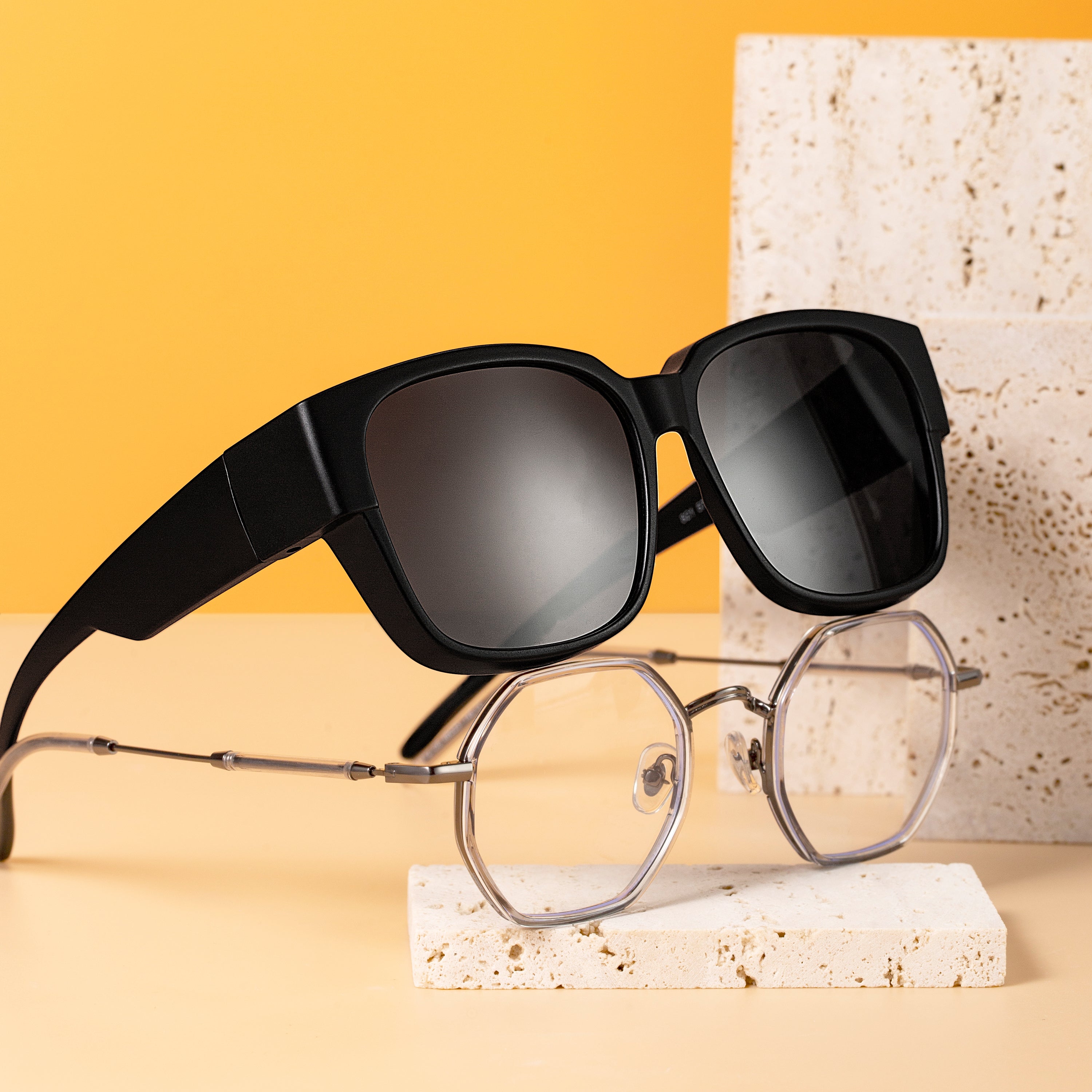 Covering Sunglasses | Sqare/Black/TR90