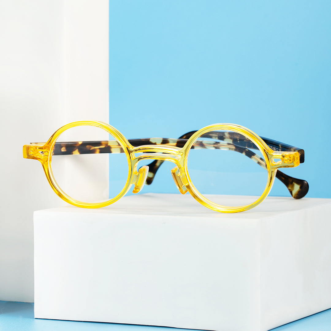 round yellow lens sunglasses