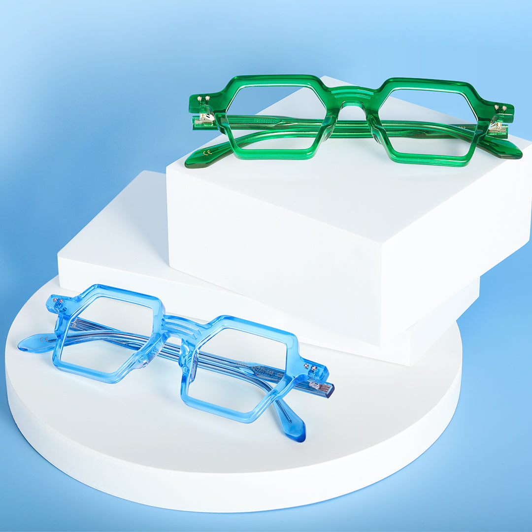 Dagny | Geometric/Blue/Acetate