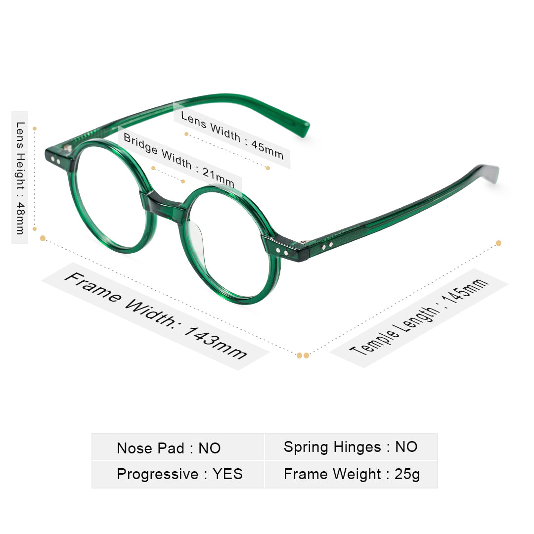 green lens round sunglasses