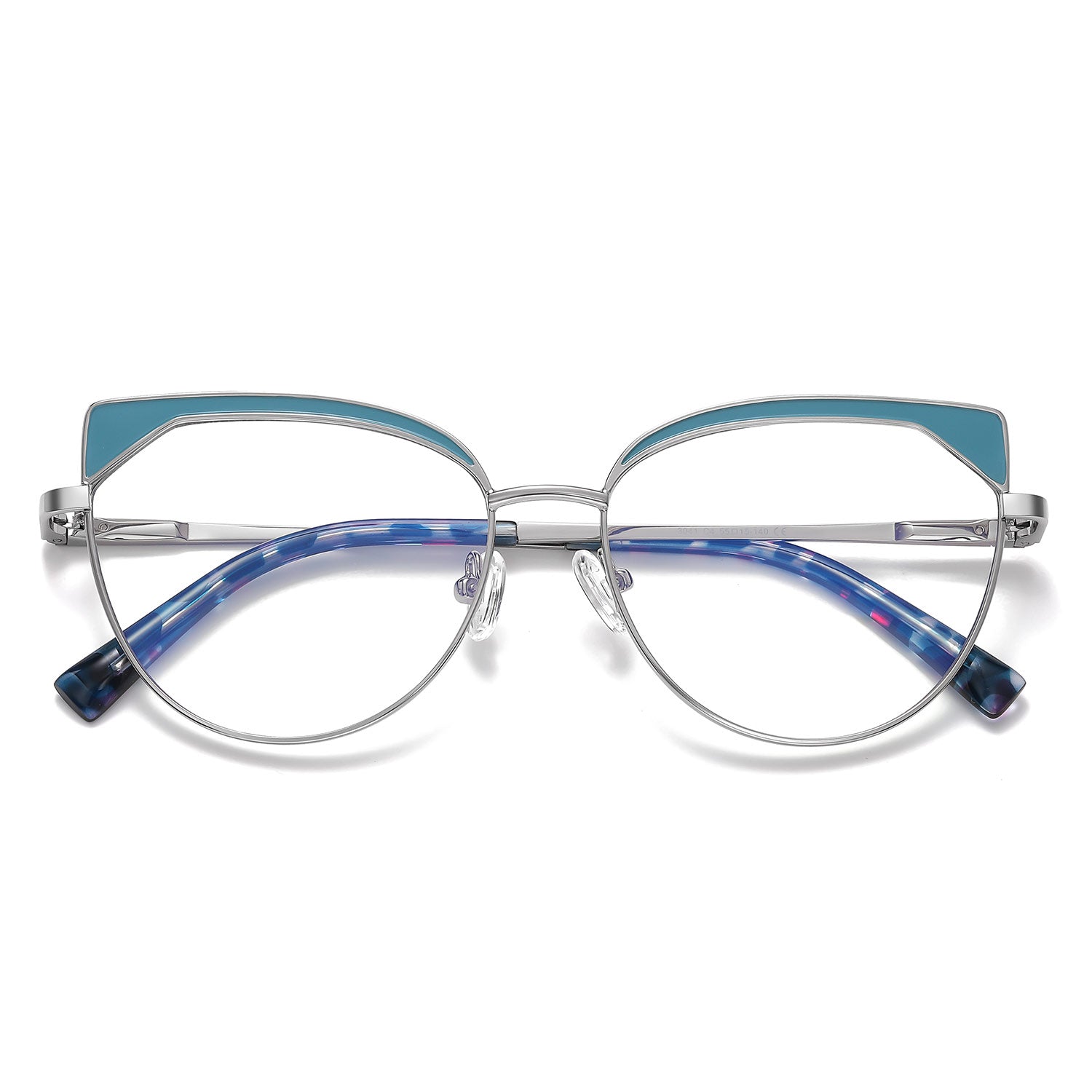 Card | Cat Eye/Blue/Metal - Eyeglasses | ELKLOOK