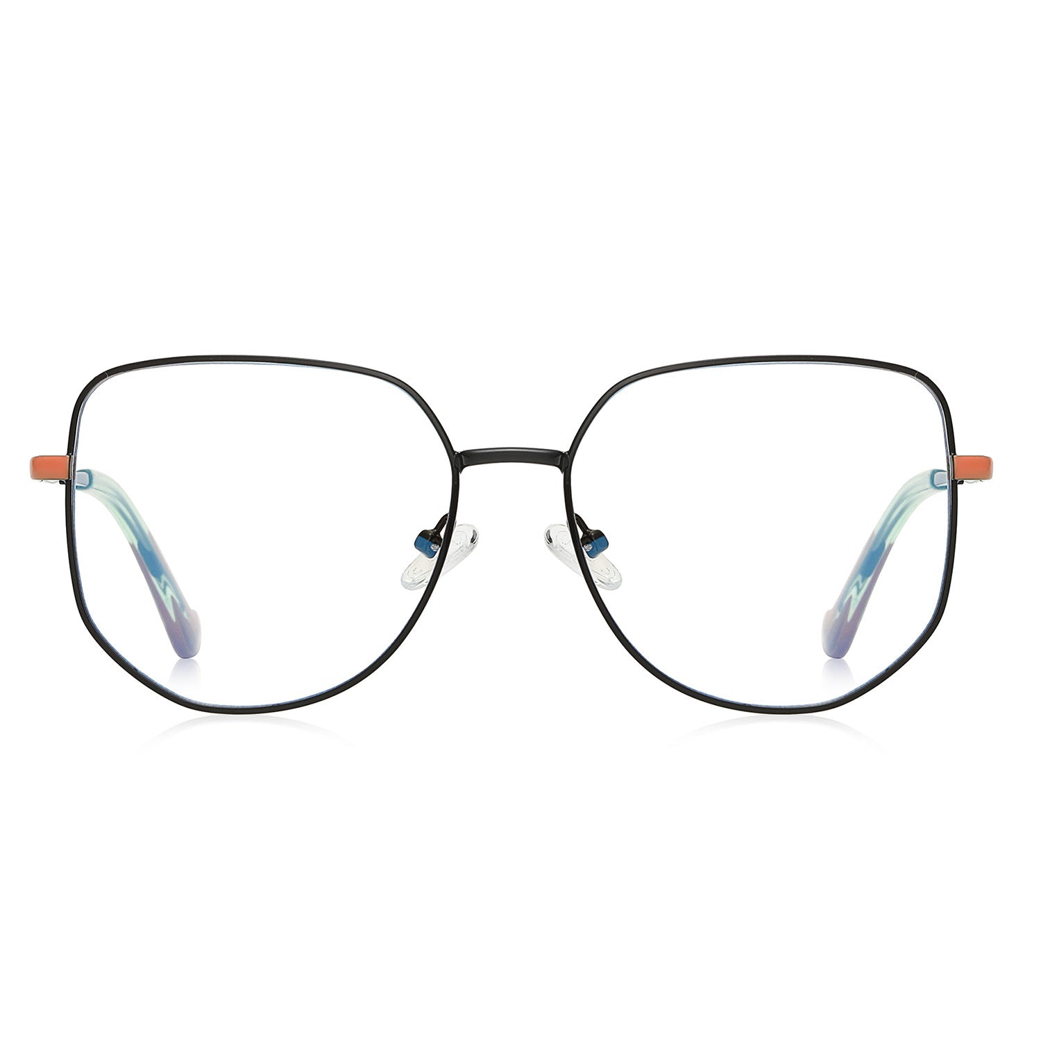 Gray | Geometric/Black/Metal - Eyeglasses | ELKLOOK
