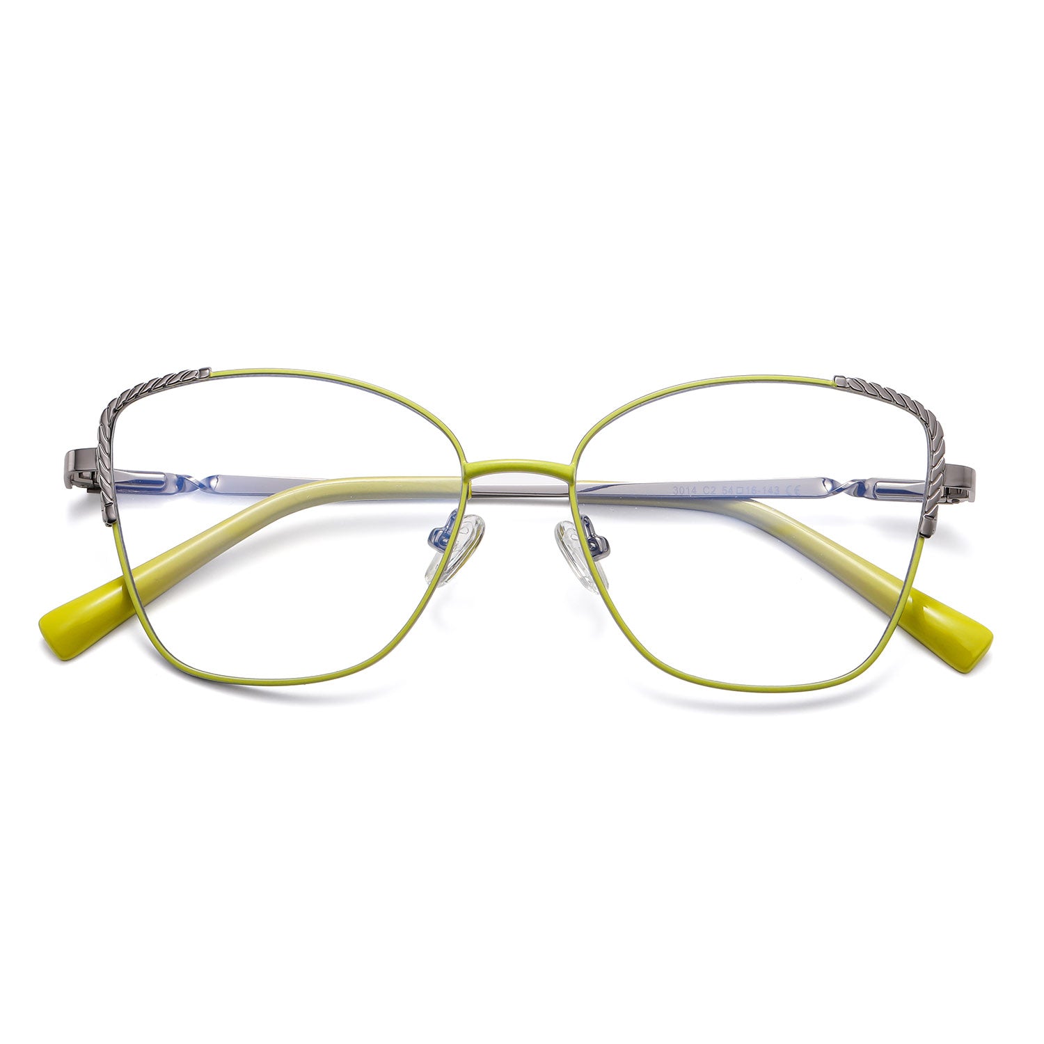 Baye | Rectangle/Green/Metal - Eyeglasses | ELKLOOK