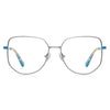 Gray | Geometric/Blue/Metal - Eyeglasses | ELKLOOK