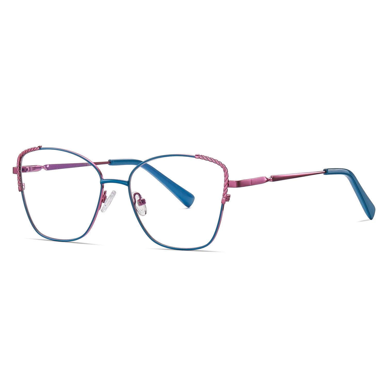 Baye | Rectangle/Blue/Metal - Eyeglasses | ELKLOOK