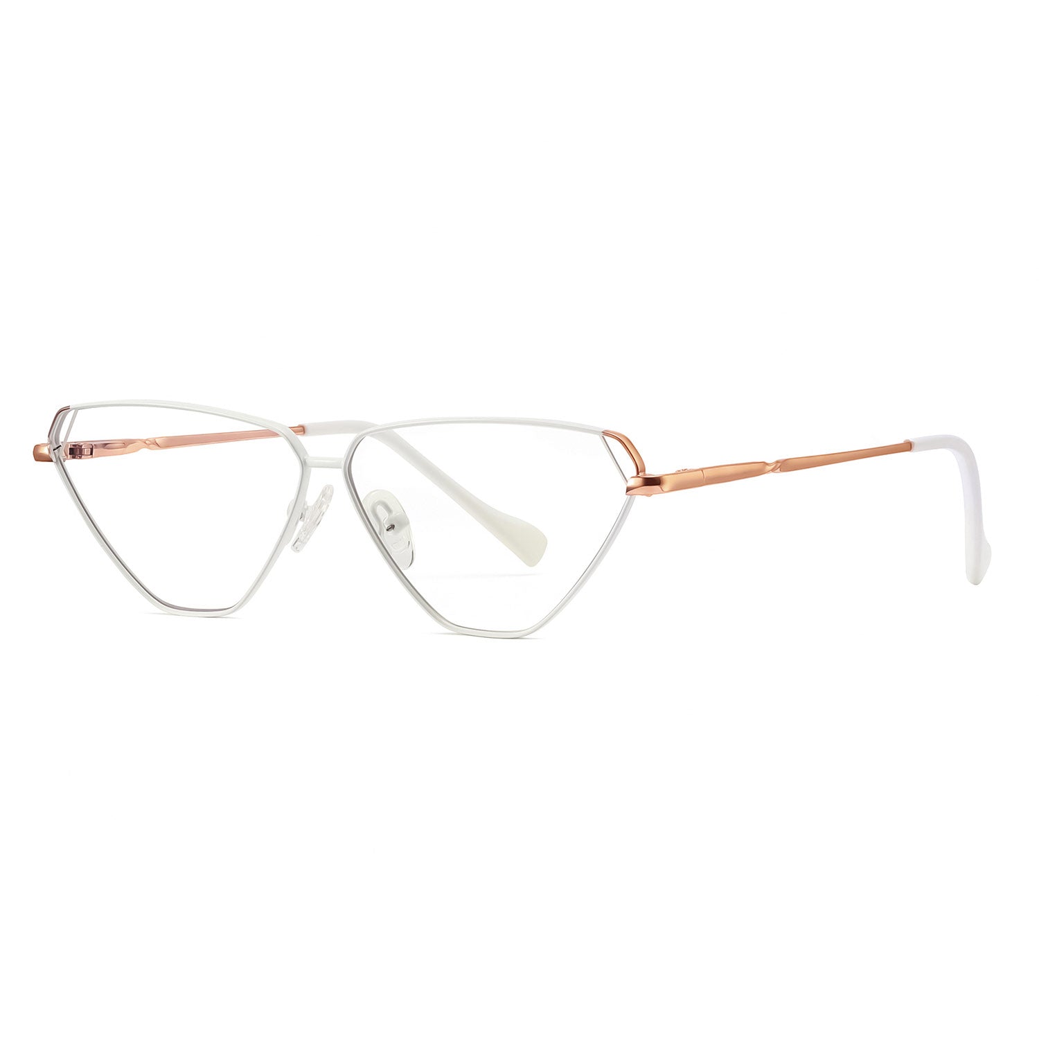 Bera | Geometric/White/Metal - Eyeglasses | ELKLOOK