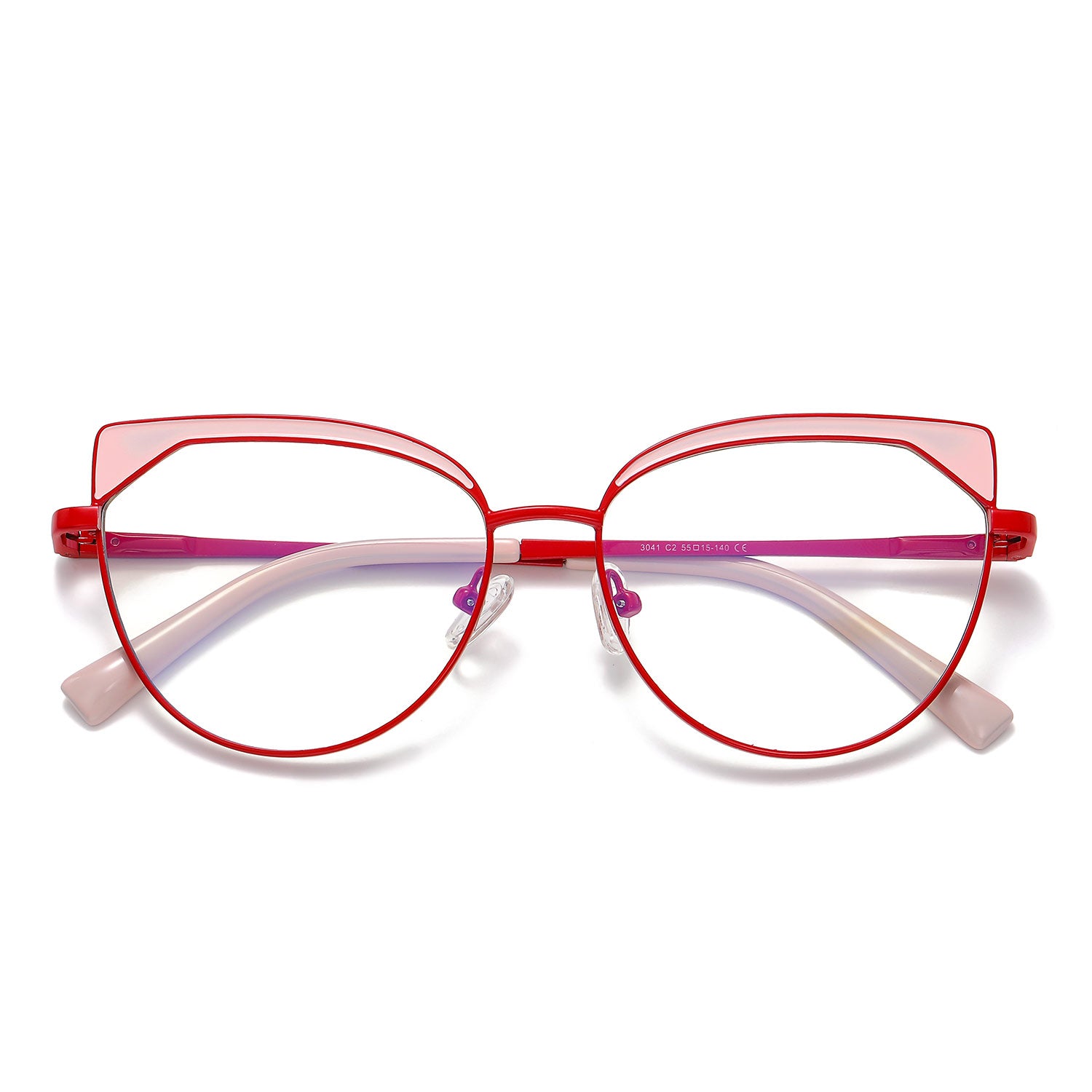 Card | Cat Eye/Red/Metal - Eyeglasses | ELKLOOK