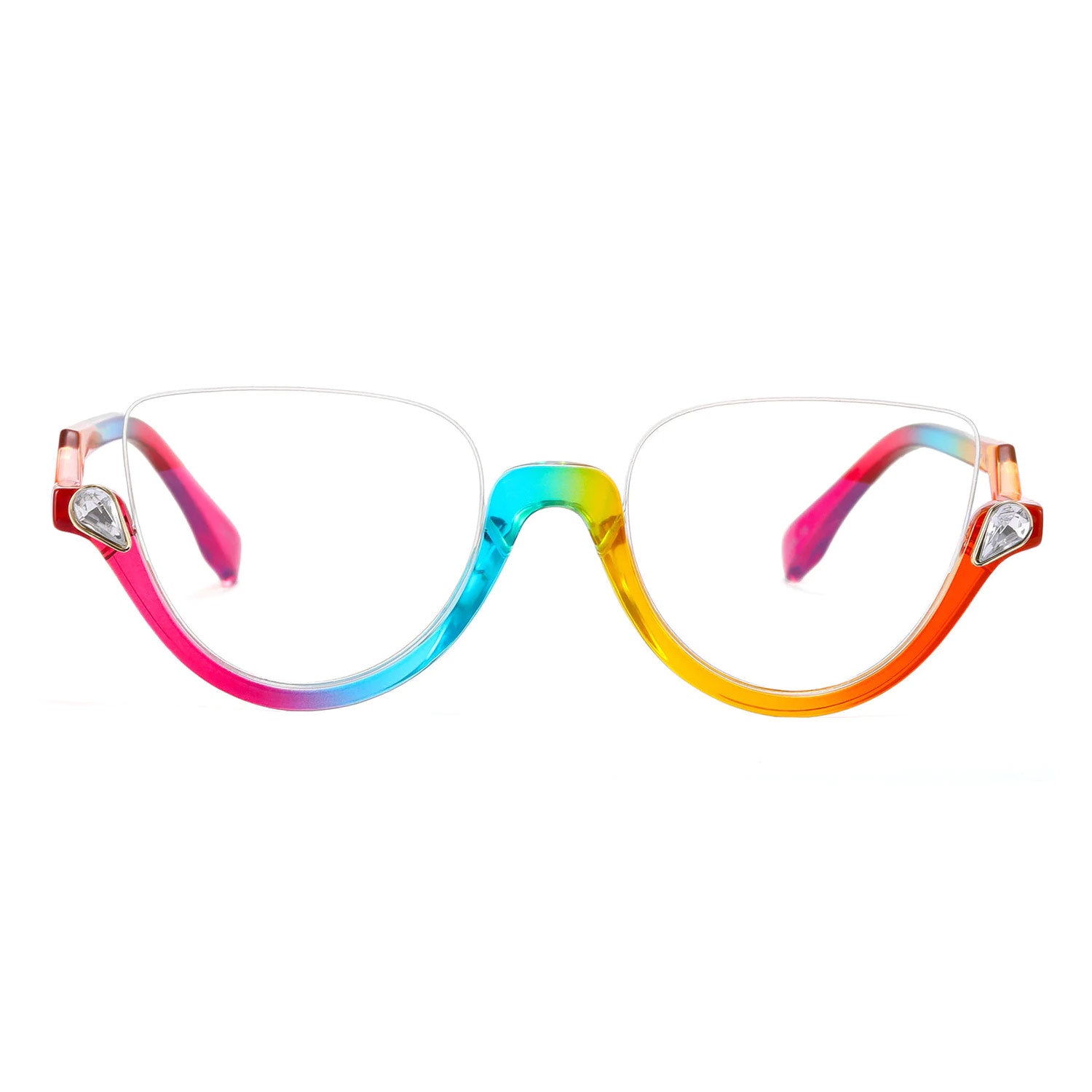 Rainbow Cat Eye Multicolor Full-Frame TR90 Eyeglasses