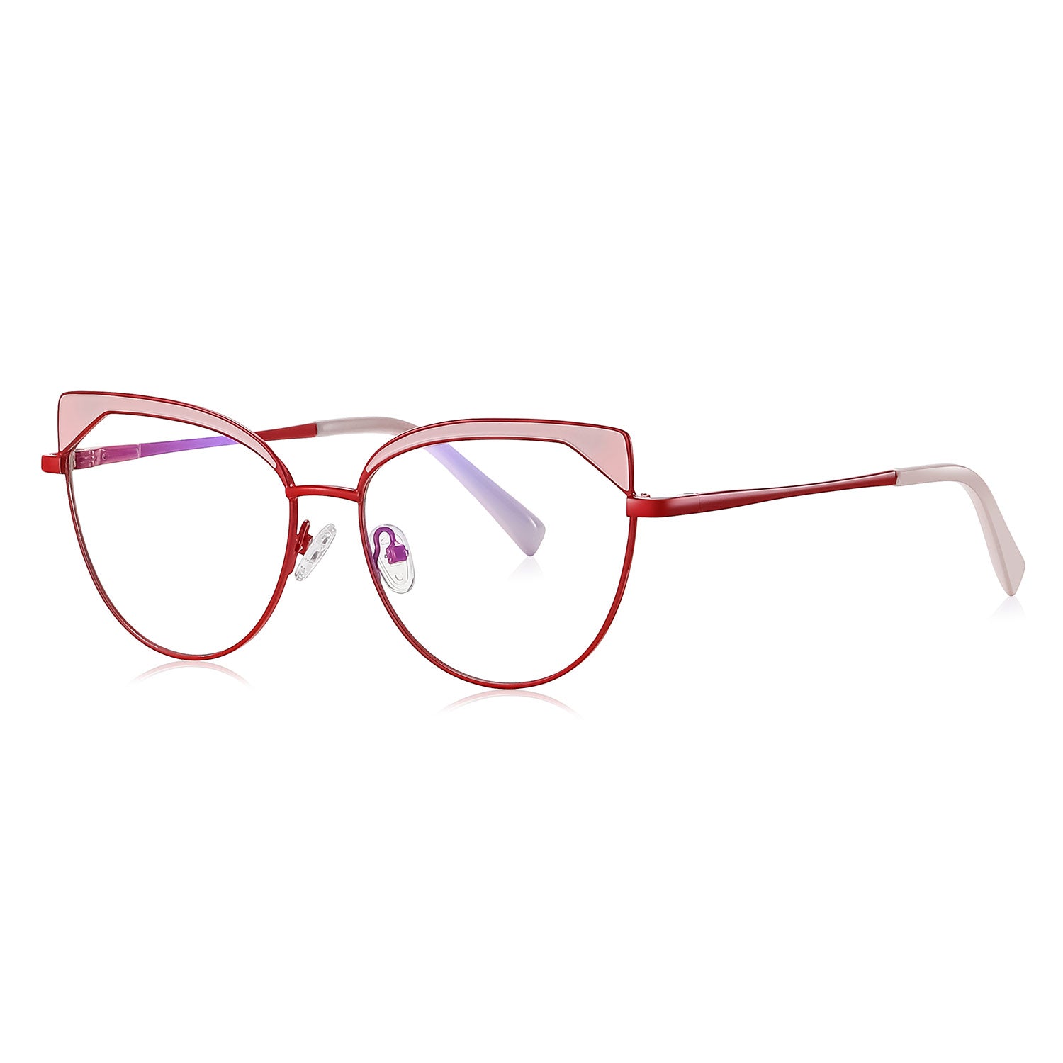 Card | Cat Eye/Red/Metal - Eyeglasses | ELKLOOK