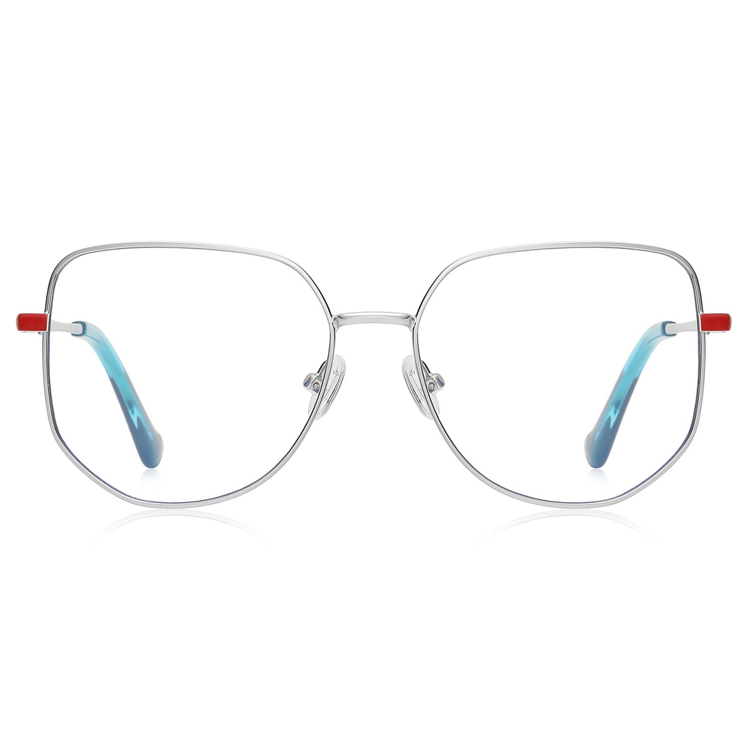 Gray | Geometric/Silver/Metal - Eyeglasses | ELKLOOK