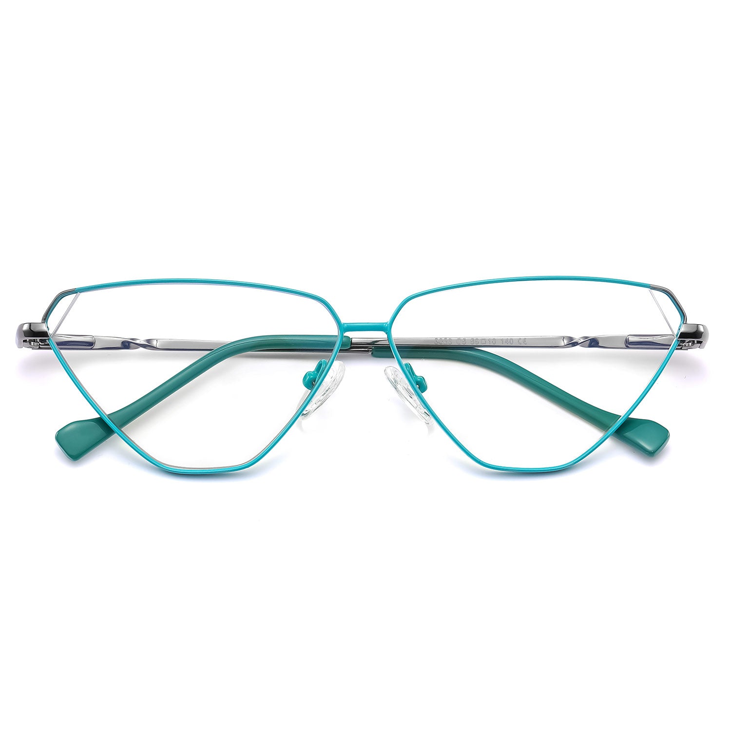 Bera | Geometric/Green/Metal - Eyeglasses | ELKLOOK