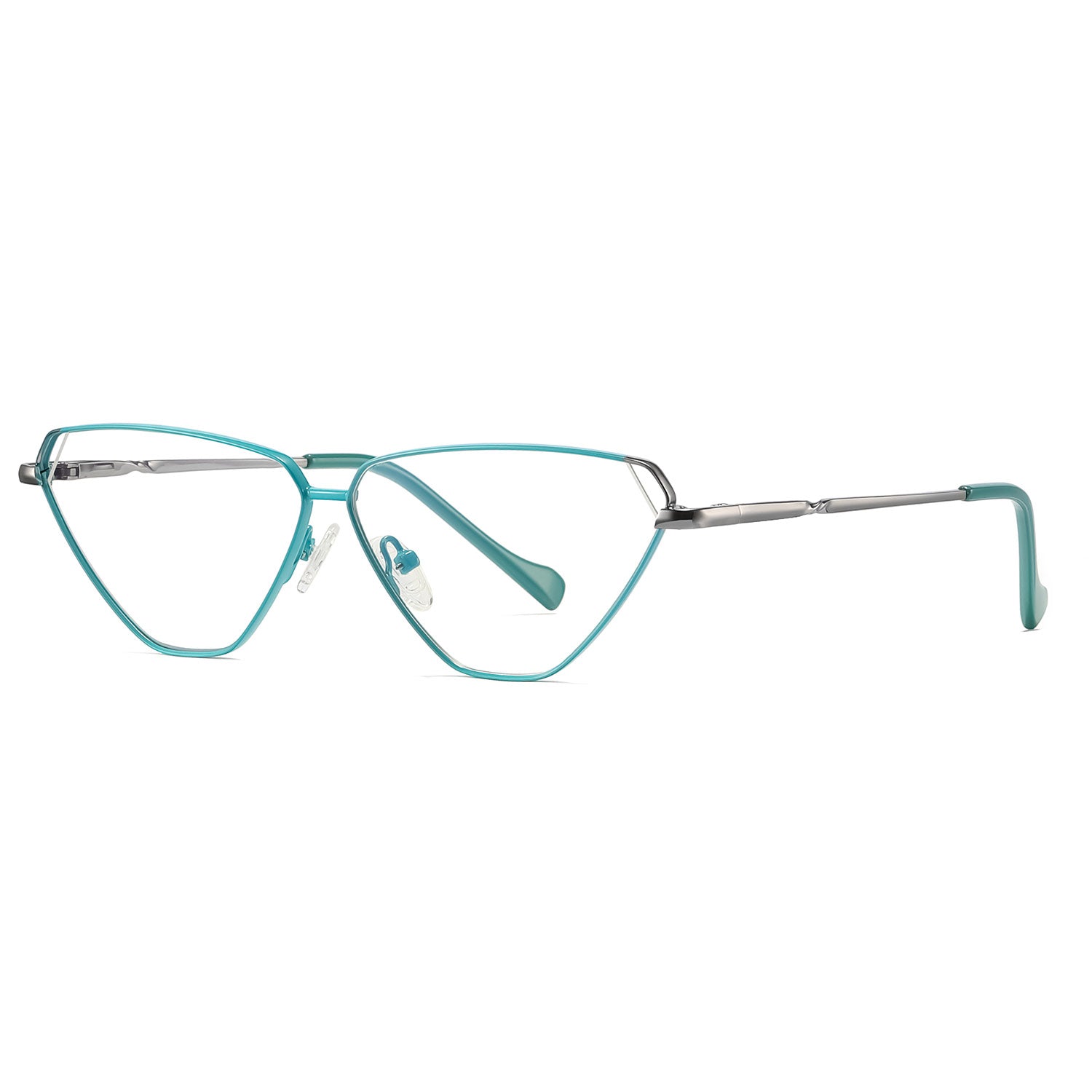 Bera | Geometric/Green/Metal - Eyeglasses | ELKLOOK