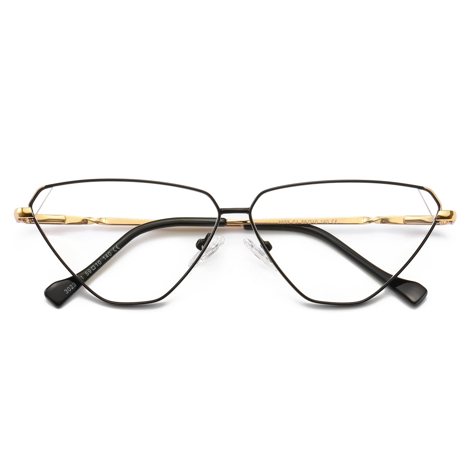 Bera | Geometric/Black/Metal - Eyeglasses | ELKLOOK